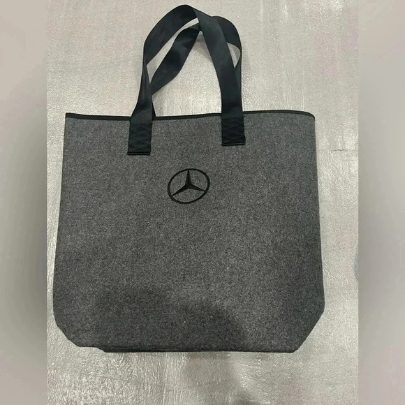 Mercedes  Benz Embroidery Logo Gray Fabric Tote - Picture 1 of 7